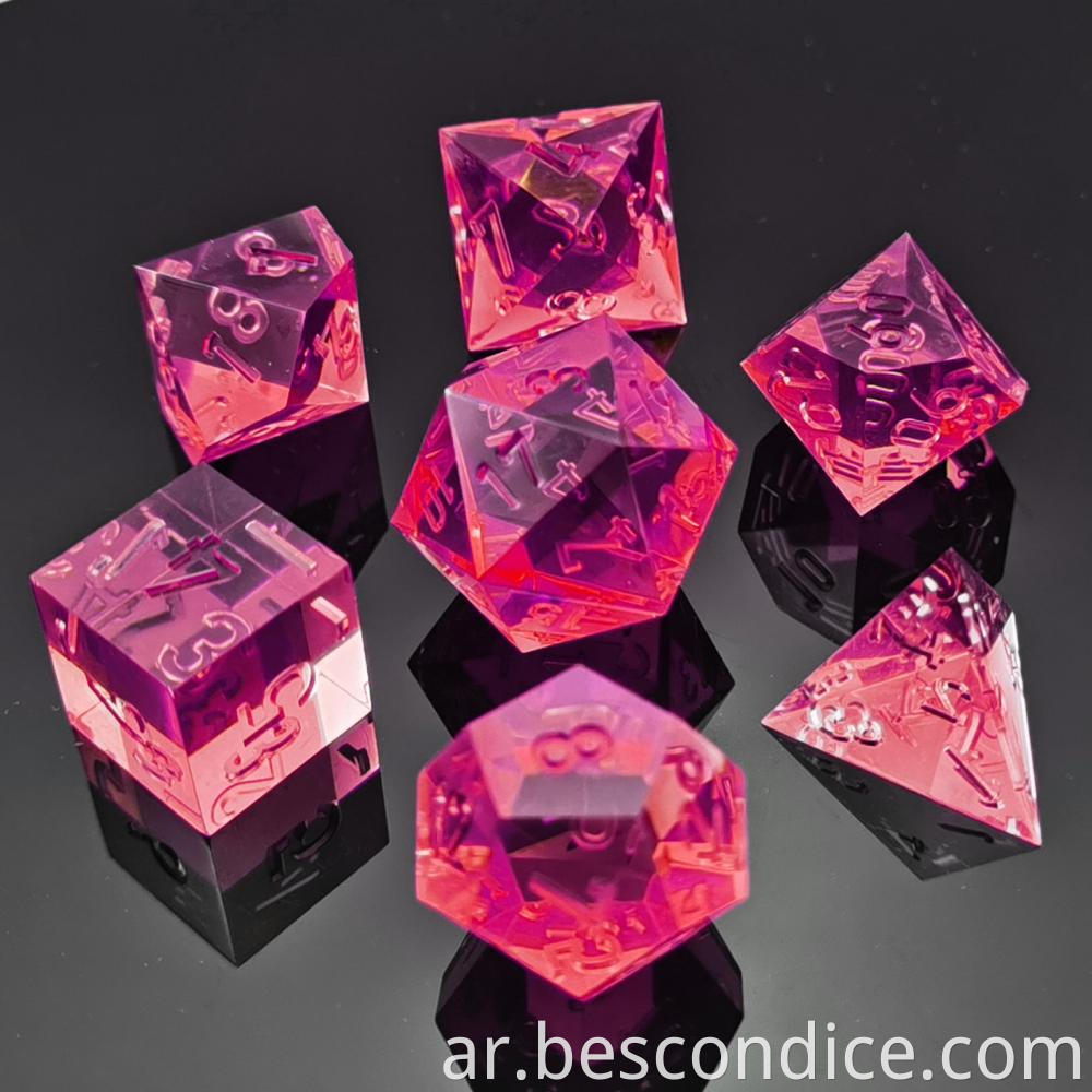 Clear Unpainted Sharp Edge Dnd Dice Set 3